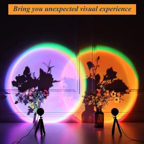 img 2 attached to 🌈 Nellsi Sunset Lamp Projection with 16 Colors Changing, LED Lights Floor Lamp for Rainbow Night Light, 360 Degree Rotation - Perfect for Christmas Decorations, Photography, Parties, Home, Bedroom - UFO Sunset Lamps