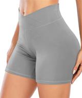 🍑 high waist booty shorts for women - butt lift crossover workout yoga athletic running short logo