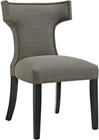 img 1 attached to 🪑 Modway Curve Mid-Century Modern Upholstered Fabric Chair: Granite, Nailhead Trim for a Stylish Touch