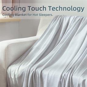 img 1 attached to PY Home Cooling Blanket for Hot Sleepers - Absorbs Night Sweats, Summer Cool Breathable Bedding for Adults, Children, Babies - Lightweight Twin Size Blanket All-Season - Bed Couch, 59x79 Inch