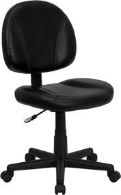 img 3 attached to 💺 Premium Mid-Back Black LeatherSoft Swivel Ergonomic Task Office Chair with Adjustable Back Depth - Flash Furniture