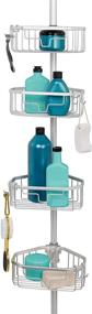 img 4 attached to 🚿 Zenna Home NeverRust Rustproof Tension Pole Shower Caddy: Sleek Satin Chrome Solution
