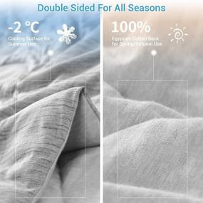 img 2 attached to 🛌 LUXEAR Cooling Blankets - All Season Double Sided Cooling Comforter: Stay Cool with Arc-Chill Cooling & 100% Cotton Fiber, Breathable, Soft & Machine Washable Blankets - Gray (Oeko-TEX Certified)
