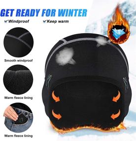 img 1 attached to 🧣 Stay Warm and Stylish: Syhood Skull Cap Helmet Liner with Glasses Holes for Winter Cycling