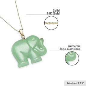 img 3 attached to Exquisite 14k Yellow Gold Natural Jade Elephant Necklace Pendant Charm: A Timeless Symbol of Elegance