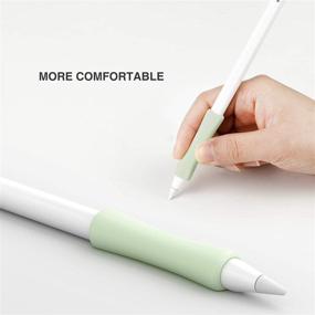 img 2 attached to 🖊️ Comfortable Green iPencil Grips: 3 Pack Silicone Sleeve Holder for Apple Pencil 2nd Gen, Compatible with iPad Pro 11 12.9 inch 2018