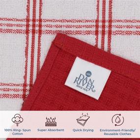 img 2 attached to DAN RIVER 100% Cotton Dish Towels, Pack of 8, 12x12 in 400 GSM – Soft & Absorbent Dish Cloths for Drying & Washing Dishes in Kitchen, Hotels, Restaurants, Farmhouse & Home