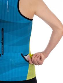 img 1 attached to 🏊 Performance Triathlon Top for Women - MY KILOMETRE Racerback Tri Singlet with Back Pockets