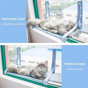 img 3 attached to 🐱 Kesoin Cat Window Perch: Space Saving Window Hammock Seat for Large Indoor Cats with Screw Suction Cups and Free Blanket