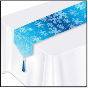 img 1 attached to ❄️ Stunning Beistle 20659 Printed Snowflakes Runner - Perfect for Winter-Themed Decor