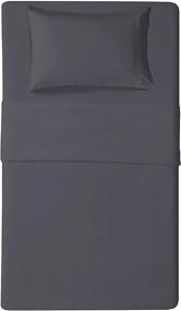 img 4 attached to 🛏️ Mossimo 3-Piece Microfiber Sheet Set with Deep-Pocket Fitted Sheet - Twin Size, Grey - Perfect for a Cozy and Comfortable Bedding Experience!