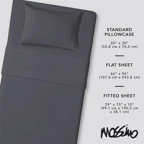 img 3 attached to 🛏️ Mossimo 3-Piece Microfiber Sheet Set with Deep-Pocket Fitted Sheet - Twin Size, Grey - Perfect for a Cozy and Comfortable Bedding Experience!