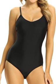 img 1 attached to 👙 Unitesoro Women's Strappy Swimwear in XL (6603 Black) - Swimsuits & Cover Ups
