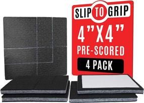 img 4 attached to 🪑 SlipToGrip Furniture Gripper Pads - Stops Sliding on Any Surface - Multi-Size (4 Pads) - Adjustable to Fit 4", 1", 2" and More - Pre-Scored for Easy Size Adjustment - 3/8" Felt Core - Anti-Slip, No Nails, No Glue - Surface Grip Pads