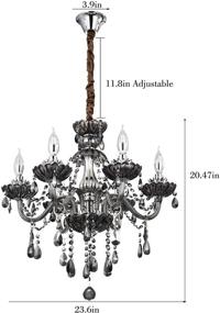 img 1 attached to 💡 Chic Chrome Chandelier Crystal Lighting with 6 Lights, E12 Socket: Installation Video & Spare Part Included