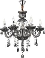 💡 chic chrome chandelier crystal lighting with 6 lights, e12 socket: installation video & spare part included логотип