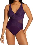 miraclesuit women's swimwear illusionists crossover v-neckline soft cup tummy control one piece swimsuit: sleek and slimming design for flattering beachside style logo