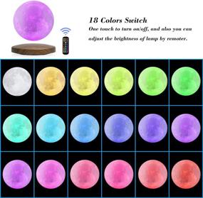 img 3 attached to Floating Levitating Moon Lamp Night Light - FIRPOW: 18 Colors, Spinning Freely in Air, 3D LED Printed Moon Light, Adjustable Brightness, Timer Setting – Ideal for Unique Gifts & Room Decor, 6 Inch