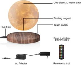 img 1 attached to Floating Levitating Moon Lamp Night Light - FIRPOW: 18 Colors, Spinning Freely in Air, 3D LED Printed Moon Light, Adjustable Brightness, Timer Setting – Ideal for Unique Gifts & Room Decor, 6 Inch