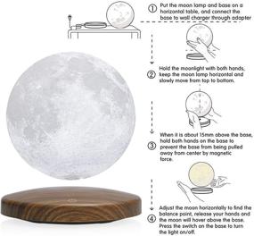 img 2 attached to Floating Levitating Moon Lamp Night Light - FIRPOW: 18 Colors, Spinning Freely in Air, 3D LED Printed Moon Light, Adjustable Brightness, Timer Setting – Ideal for Unique Gifts & Room Decor, 6 Inch