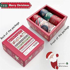 img 1 attached to 🎄 Sodagreen Christmas Holiday Washi Tape - Festive Xmas Washi Tape Set with Snowflakes, Trees, Deer, and Red Stripes | Ideal for Journaling, Gifting, and DIY Crafts