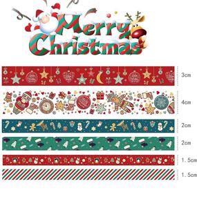 img 2 attached to 🎄 Sodagreen Christmas Holiday Washi Tape - Festive Xmas Washi Tape Set with Snowflakes, Trees, Deer, and Red Stripes | Ideal for Journaling, Gifting, and DIY Crafts