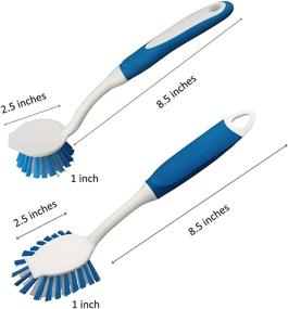 img 3 attached to 🧽 PHYEX Kitchen Scrub Brush Set - Ideal for Cleaning Dishes, Pots, Pans, Sinks, and Bathrooms with Long Comfortable Handles, Pack of 2 Brushes in Varying Shapes