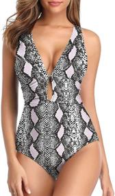 img 4 attached to Holipick Women Swimsuit Ruched Swimwear