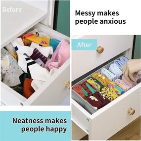 img 1 attached to 🗄️ Efficient Cloth Storage Solution: DIMJ Drawer Organizers Bins for Clothes, Underwear, Socks, Ties, Scarves, Lingerie, Nursery - 7 Pcs Fabric Storage Boxes with Foldable Design and Drawer Dividers