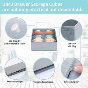 img 3 attached to 🗄️ Efficient Cloth Storage Solution: DIMJ Drawer Organizers Bins for Clothes, Underwear, Socks, Ties, Scarves, Lingerie, Nursery - 7 Pcs Fabric Storage Boxes with Foldable Design and Drawer Dividers