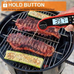 img 2 attached to 🔥 Ultra-Fast Waterproof Instant Read Meat Thermometer: Foldable Probe, Backlight, Ideal for BBQ Grill, Cooking, Bread & More