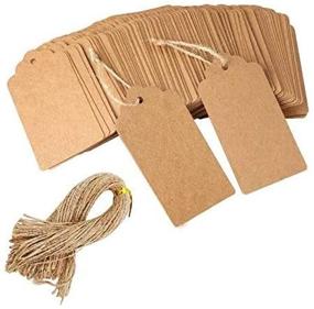img 2 attached to 🎁 100 pcs Kraft Paper Gift Tags - Wedding Brown Rectangle Craft Hang Tags for Gift Wrapping