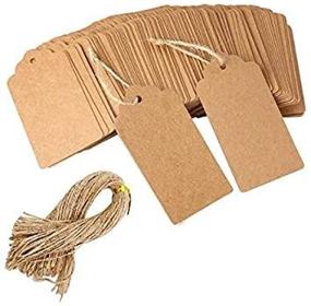 img 3 attached to 🎁 100 pcs Kraft Paper Gift Tags - Wedding Brown Rectangle Craft Hang Tags for Gift Wrapping