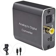🎧 tohilkel analog to digital audio converter - audio adapter for 3.5mm jack or stereo r/l to toslink optical/spdif and coaxial with power adapter and toslink cable logo