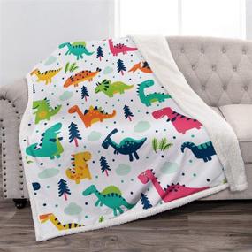 img 4 attached to Jekeno Cartoon Dinosaurs Blanket Comfort