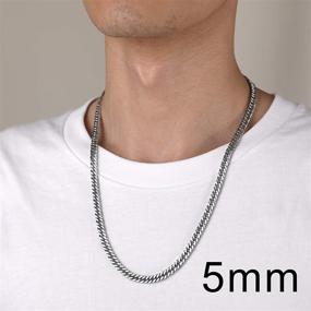 img 4 attached to 🔗 Miami Cuban Link Chain Necklace, Stainless Steel/18K Gold Plated, Curb Chains for Men Women, 5mm/7mm/10mm/13.5mm Wide, 18" 20" 22" 24" 26" 28" 30" Length