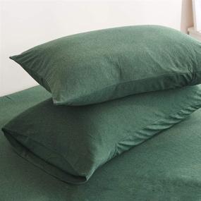 img 1 attached to 🛏️ Super Soft and Comfy Jersey Knit Duvet Cover Set: BESTOUCH Green Queen - Includes 1 Duvet Cover and 2 Pillowcases - T-Shirt Cotton, Perfect for Home Bedding