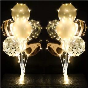 img 4 attached to 🎈 Silver Balloon Stand Kit with String Light: Reusable Party Decorations and Table Centerpiece