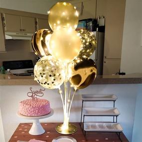 img 2 attached to 🎈 Silver Balloon Stand Kit with String Light: Reusable Party Decorations and Table Centerpiece