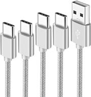 fast charging usb-c charger cord set for lg v40 v35 q7 g8 g7 🔌 thinq k51 q70 v60 g6 stylo 6 4 5 stylo6 stylo5,v30,v20 - 3ft 6ft 4pack logo