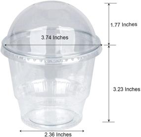 img 2 attached to [Pack of 50] 12 oz. Clear Plastic Cups with Dome Lid, To-Go Dessert Containers for Cupcakes, Chocolate Covered Strawberries, Fruit Snacks - 12 Ounce Size