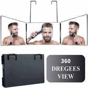 img 4 attached to 🪞 Triflex Mirror: 360-Degree Haircut Mirror for Styling, Makeup, and Grooming - Adjustable Height, Portable for Travel, Bedrooms, Bathroom