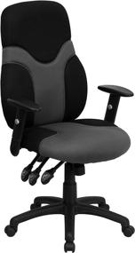 img 3 attached to 🪑 Ultimate Comfort at Work: Flash Furniture High Back Ergonomic Black and Gray Mesh Swivel Task Office Chair with Adjustable Arms