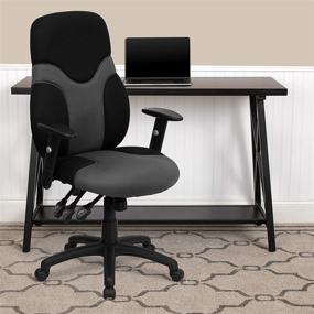 img 4 attached to 🪑 Ultimate Comfort at Work: Flash Furniture High Back Ergonomic Black and Gray Mesh Swivel Task Office Chair with Adjustable Arms