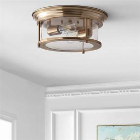 img 1 attached to 🌟 JONATHAN Y JYL7446A Lauren 13.25" LED Flush Mount: Glamorous, Classic, & Industrial Dimmable Light Fixture in Cozy Warm Gold for Kitchen, Hallway, Bathroom, Stairwell