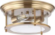 🌟 jonathan y jyl7446a lauren 13.25" led flush mount: glamorous, classic, & industrial dimmable light fixture in cozy warm gold for kitchen, hallway, bathroom, stairwell логотип