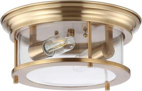 img 4 attached to 🌟 JONATHAN Y JYL7446A Lauren 13.25" LED Flush Mount: Glamorous, Classic, & Industrial Dimmable Light Fixture in Cozy Warm Gold for Kitchen, Hallway, Bathroom, Stairwell