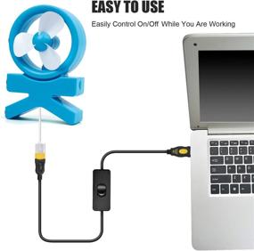 img 1 attached to 🔌 Wishacc USB Cable Adapter with On/Off Switch-Upgraded Support Power and Data - Ideal for Driving Recorder, Desk Lamp, USB Fan, LED Strips - Male to Female Extension with Inline Rocker Switch