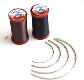 img 4 attached to 🪡 Coats and Clark Extra Strong Upholstery Repair Sewing Thread Kit: Heavy Duty Needles, Black and Brown Spools for Durable Repairs