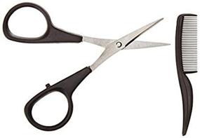 img 3 attached to 💇 Precision Grooming with Allary Men's Beard & Mustache Scissors: Mini Comb Trimming Kit